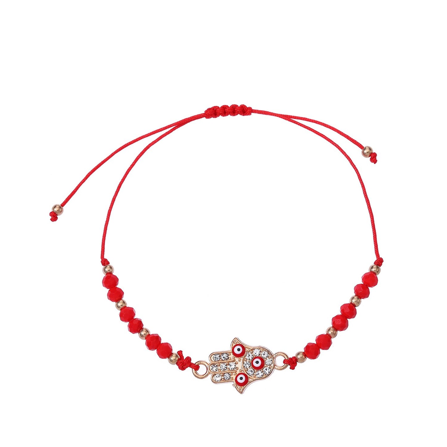 12pcs/lot Cross Knot Charms Knitted Bracelet for Women Adjustable Turkey Blue Evil Eye Crystal Beads Bracelets Anklet Jewelry