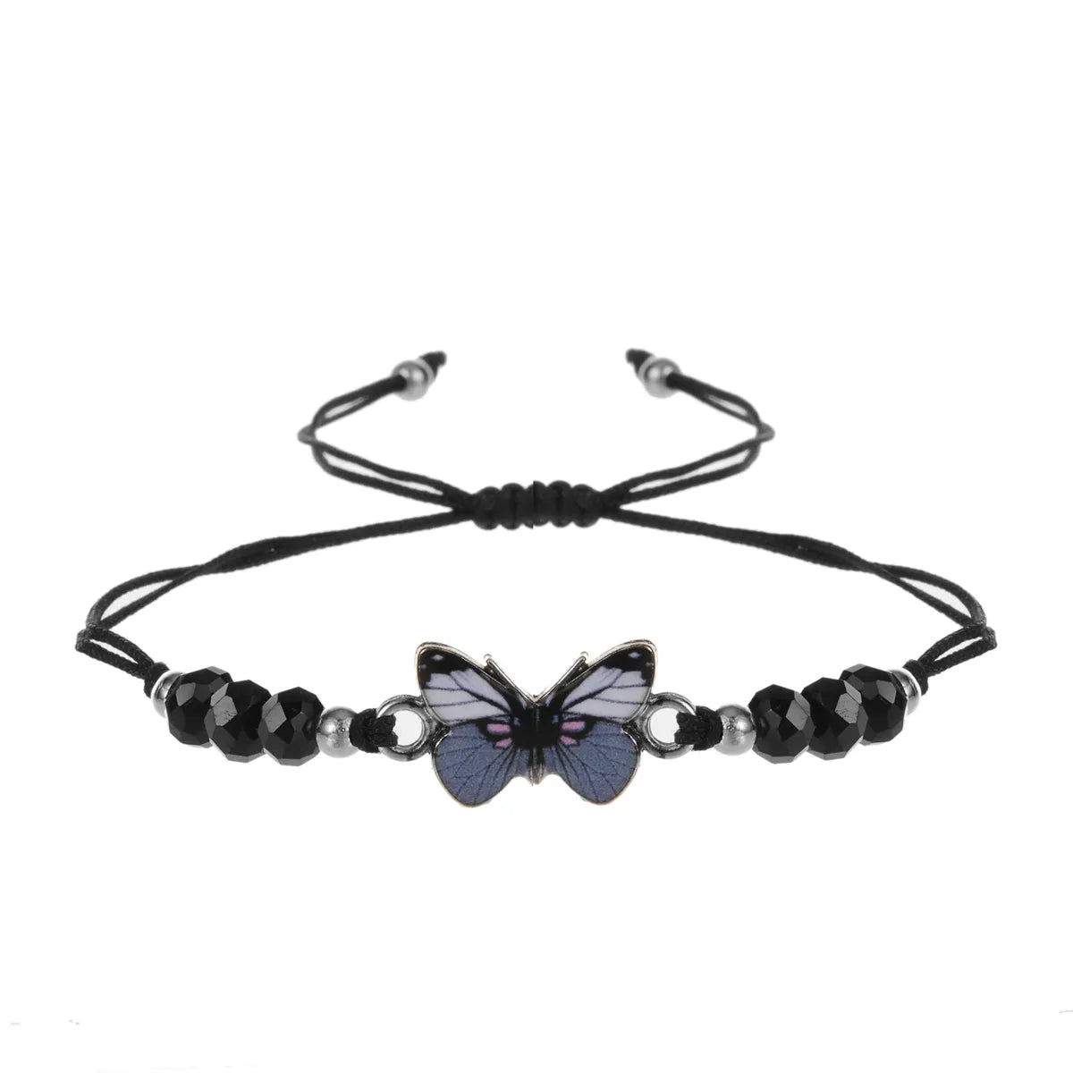 Women Girl Butterfly Woven Friendship Crystal Bead Bracelet Value Set Kids Party Favor Adjustable Bracelet
