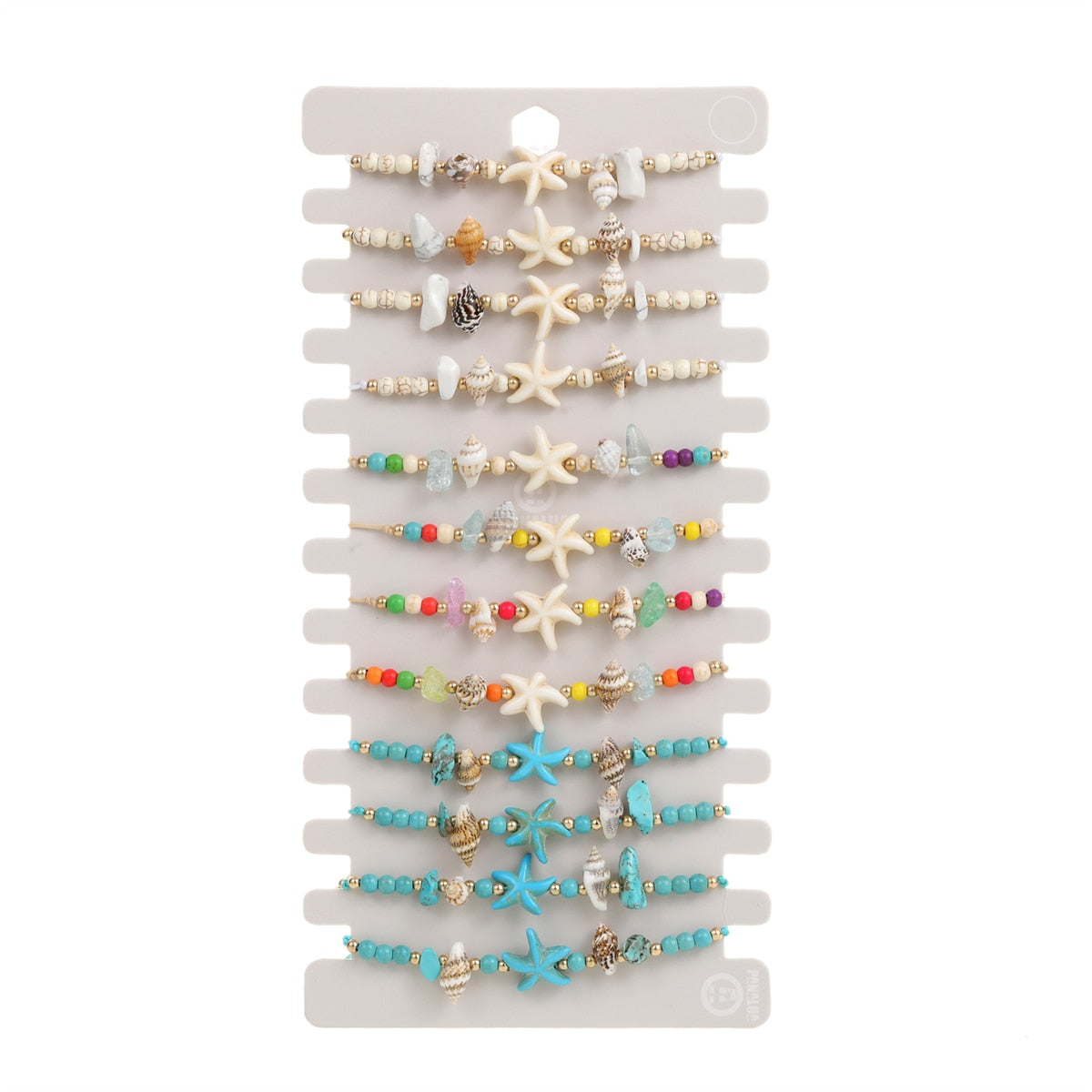 12pcs Shell Bracele Conch Anklets for Women Turquoise Summer Beach Foot Chains Charms Bracelets Wholesale