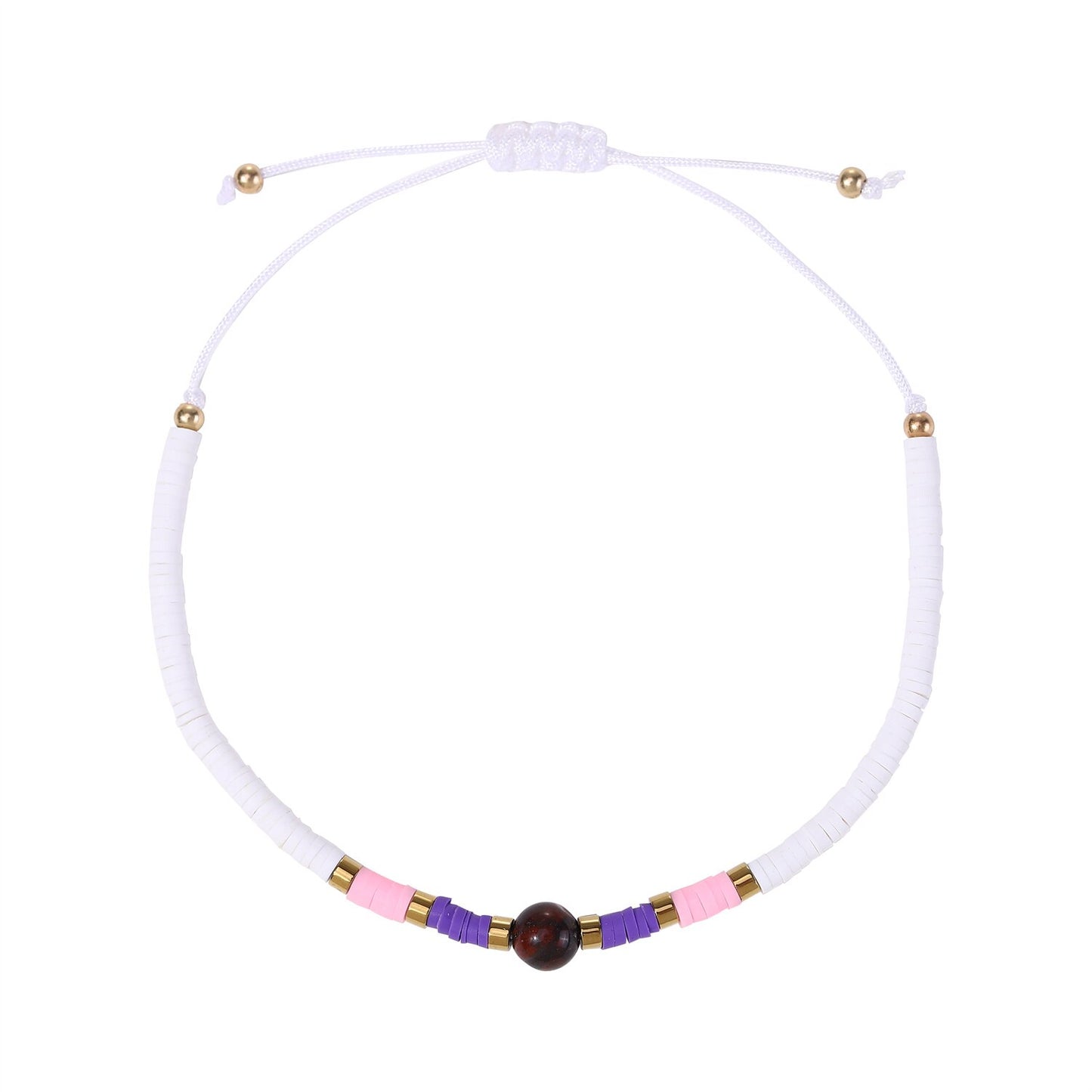 12pcs Surfer Clay Stone Bead Bracelet Polymer Beaded Stackable Stretch Bracelet Bohemia Aesthetic Summer Beach Jewelry for Women