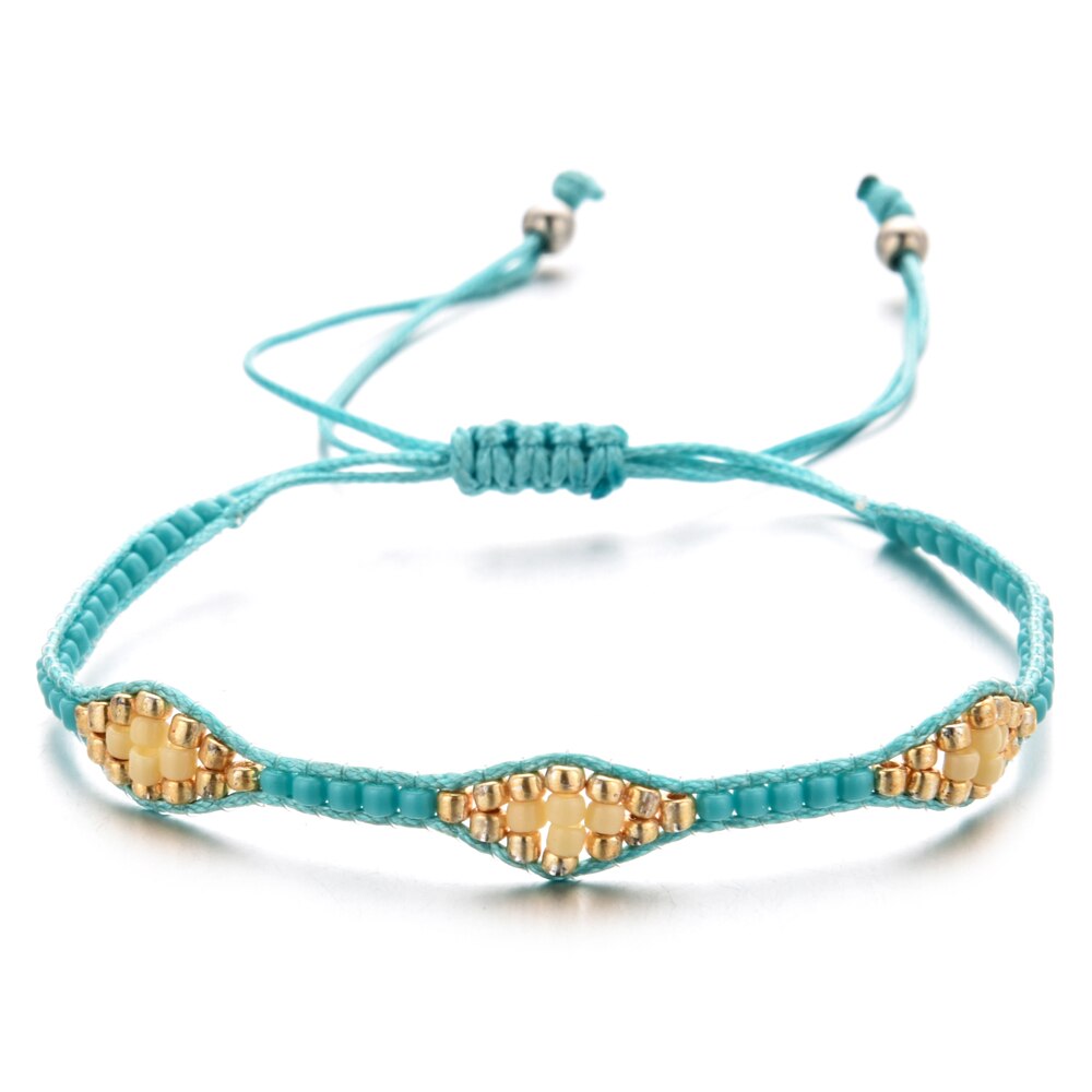 Bohemia Weave Bracelets for Women Adjustable Rope Chain Crystal Charms Braided Yoga Bracelet Bangle Jewelry Gift Wholesale
