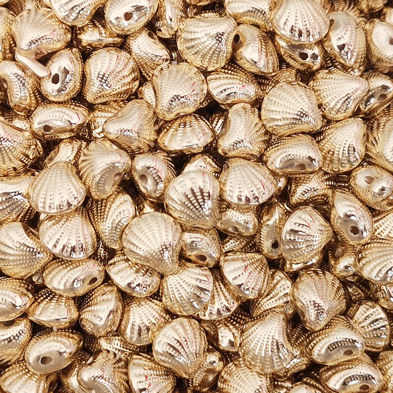 10pcs/lot Plated Gold Color Shell Beads Bracelet Connector Shells Beads Charms for Necklace Jewelry Making DIY Jewelry