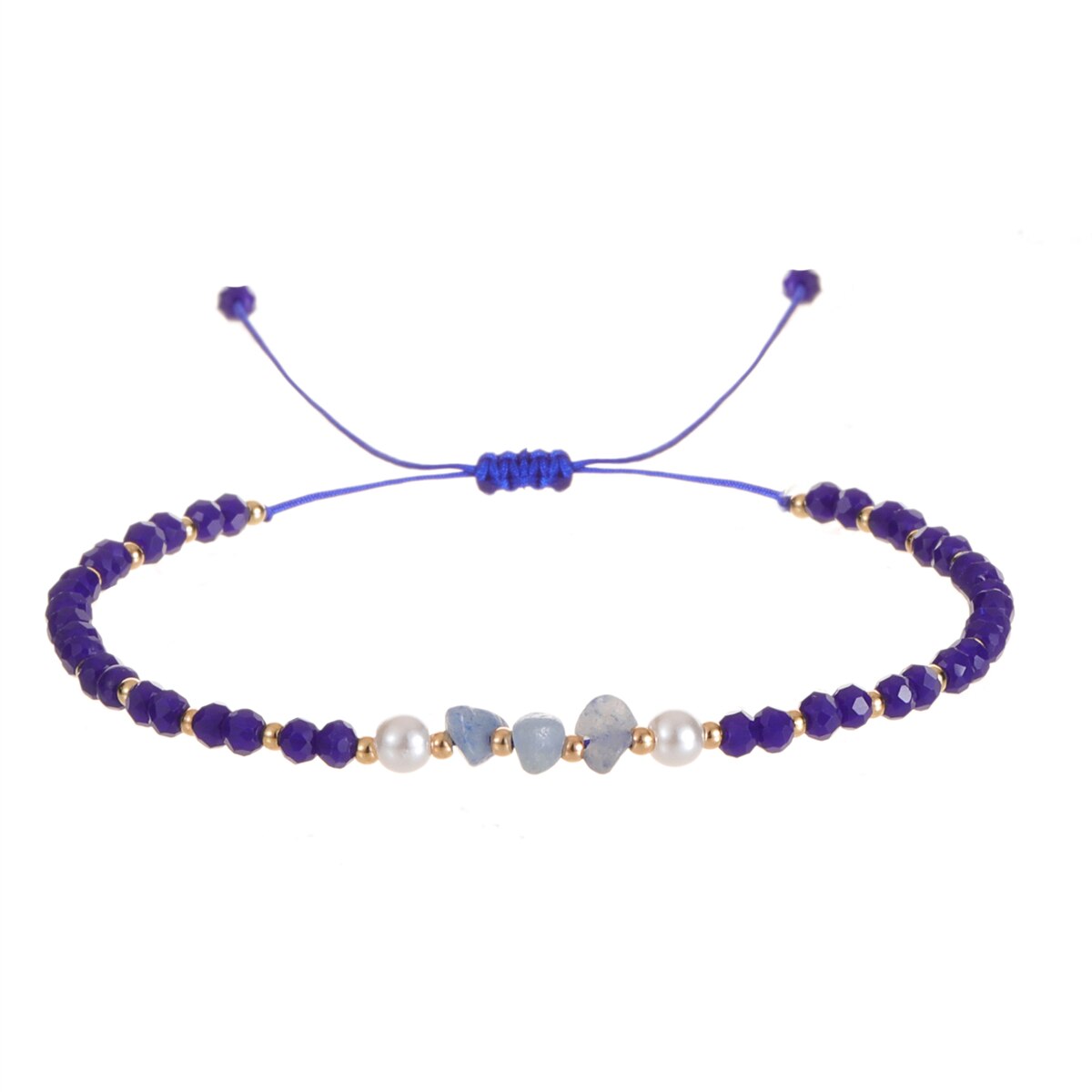 Faceted Crystal Bead Natural Stone Pendant Bracelet Adjustable Hand Woven Bracelet for Women Men Suitable Gifts Party Jewelry