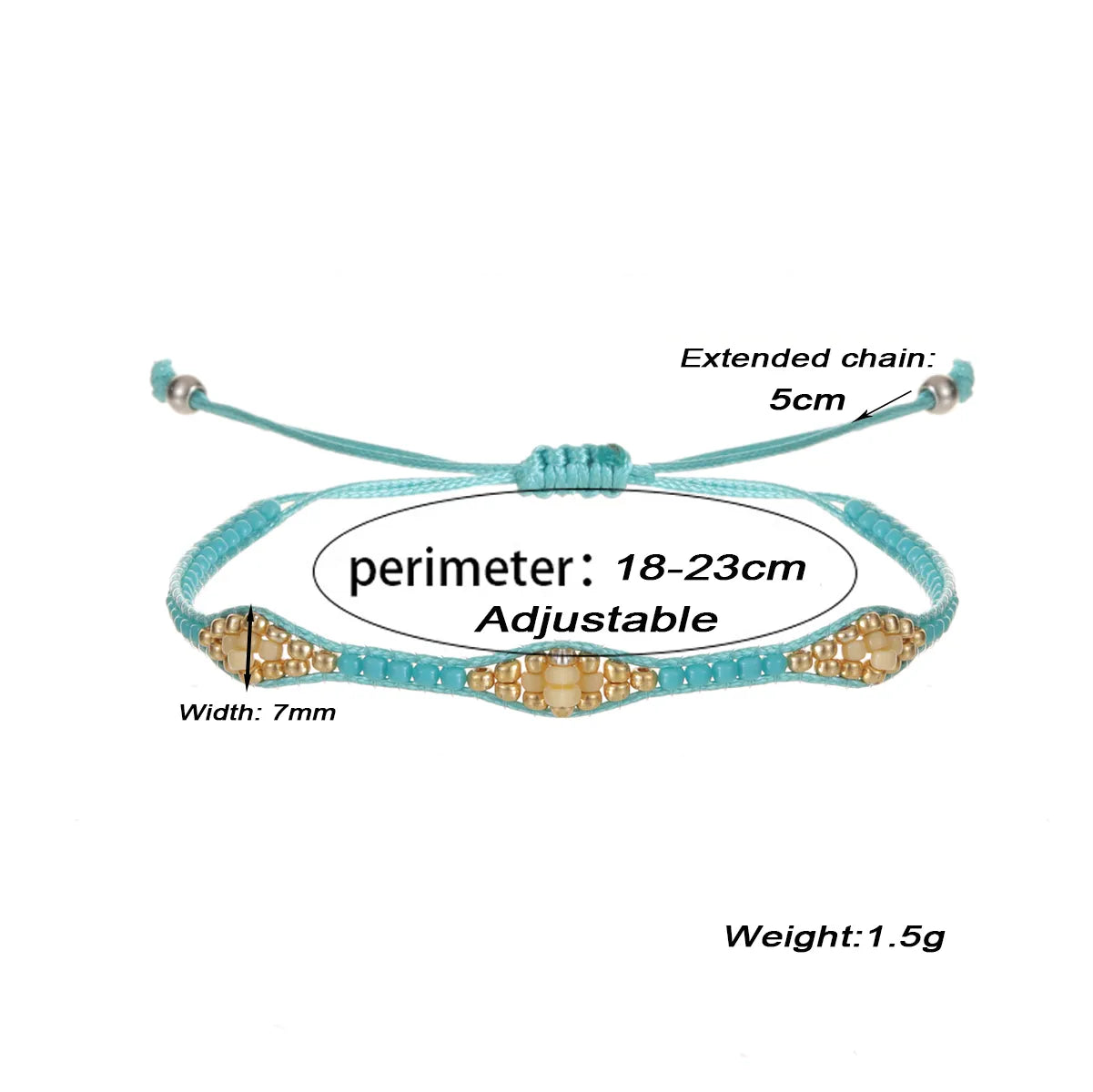 Fashion Seed Beads Bracelet for Women Girls Handmade Braid Adjustable Chain Charm Bracelets&bangle Jewelry