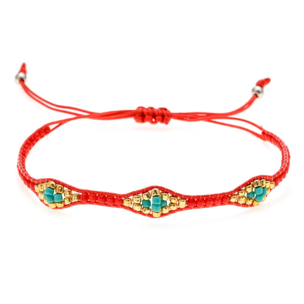 Bohemia Weave Bracelets for Women Adjustable Rope Chain Crystal Charms Braided Yoga Bracelet Bangle Jewelry Gift Wholesale