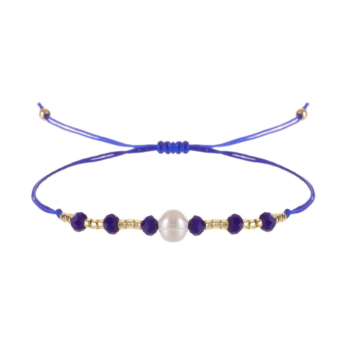 Handmade Pearl Bracelet & Bangle for Women Men Faceted Crystal Beads Pendant Adjustable Charm Stacking Femme Pulsera