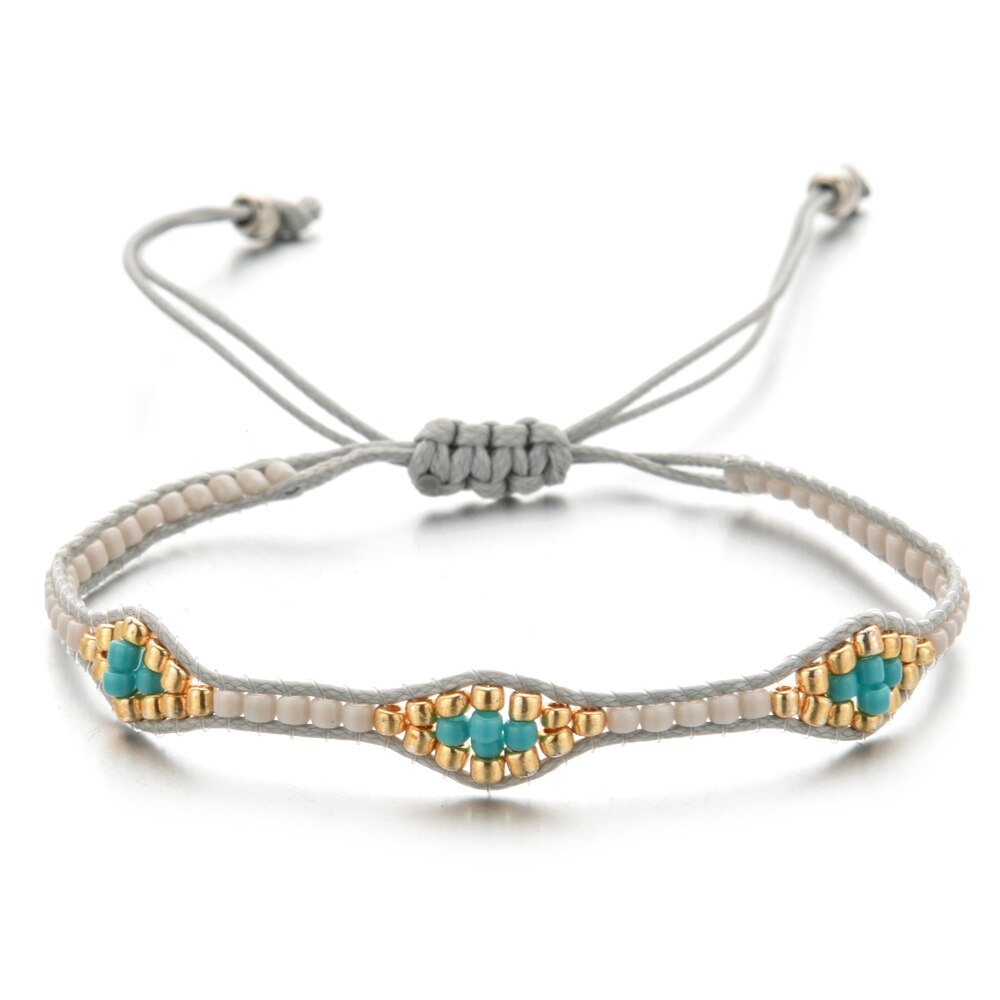 Bohemia Weave Bracelets for Women Adjustable Rope Chain Crystal Charms Braided Yoga Bracelet Bangle Jewelry Gift Wholesale