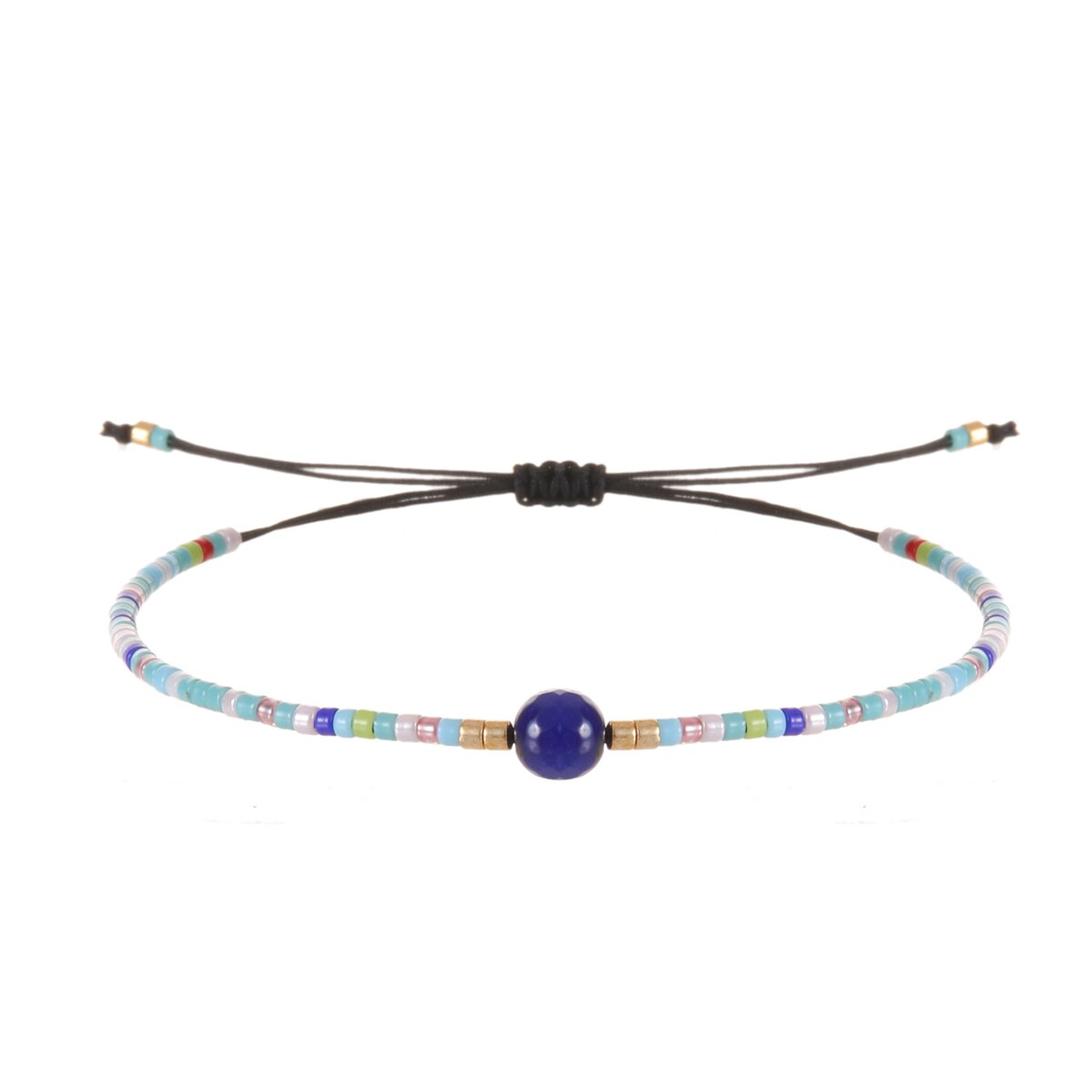1pc Natural Stone Beads Pendant Charm Braided Bracelets for Women Girls Handmade Adjustable Chain Party Jewelry
