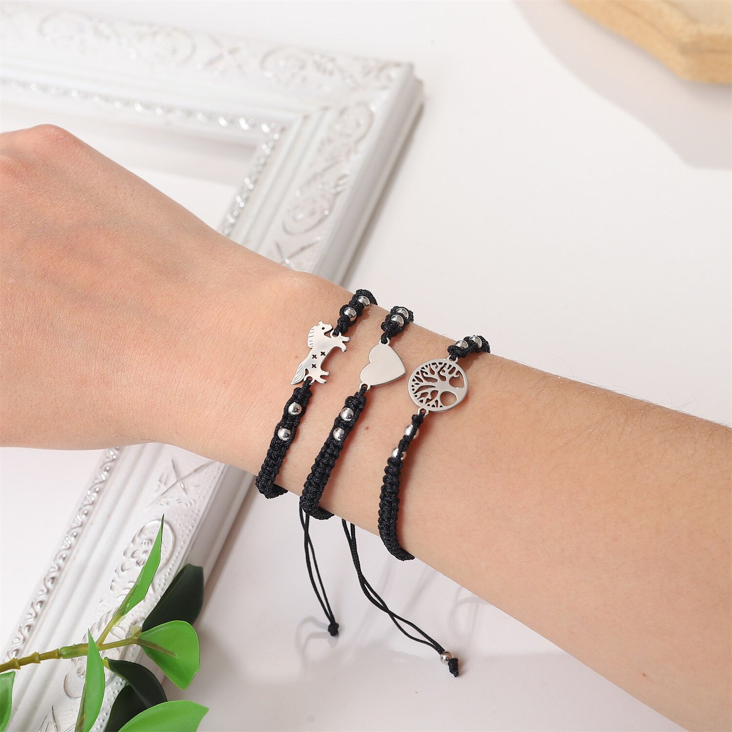 12 Pcs Boho Butterfly Cross Unicorn Bracelets for Women Girls Braided Ankle Aesthetic Beach Surfer Woven Men Friendship Jewelry