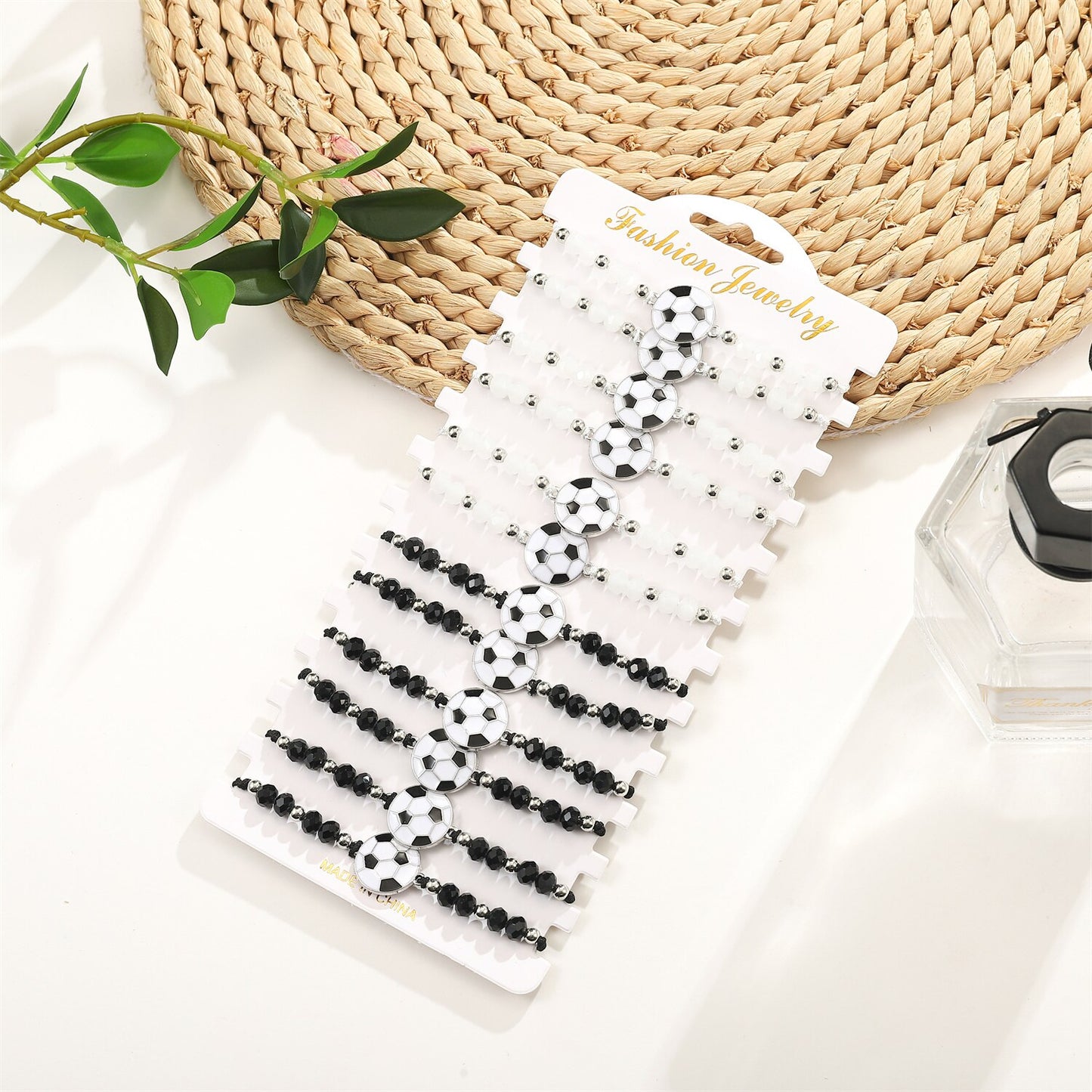 12pcs/lot Fashion Football Sports Bracelets Youth Sports Style Adjustable Braided Rope Chain Cuffs Wristband Jewelry