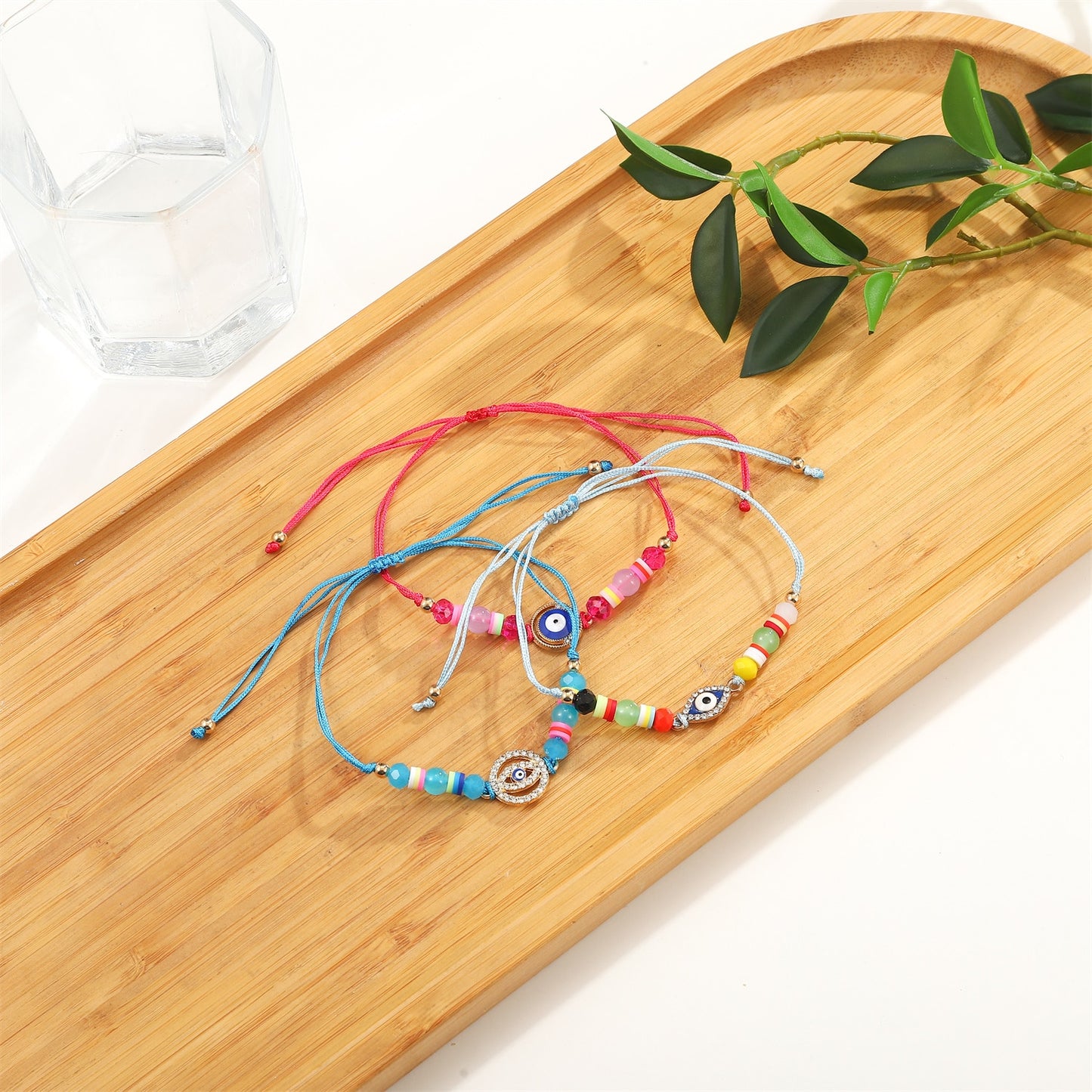12pcs Evil Eye Starfish Star Pendant Braided Charms Bracelets for Women Adjustable Rope Chain Anklets Beach Handmade Jewelry