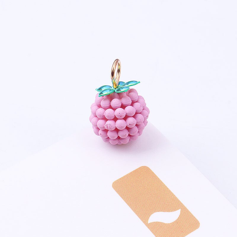 20pcs/lot 13mm Charms Creative Raspberry Pendant Alloy Three-dimensional Cute Bead Hanging Ball Diy Jewelry Accessory Pendant
