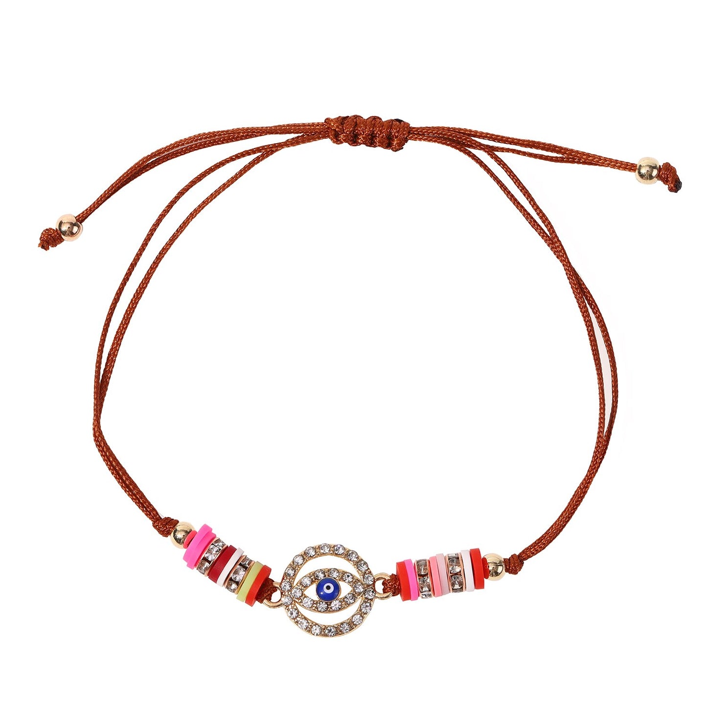 12pcs Evil Eye Hand of Fatima Charms Bracelets for Women Adjustable Rope Chain Anklets Beach Handmade Jewelry