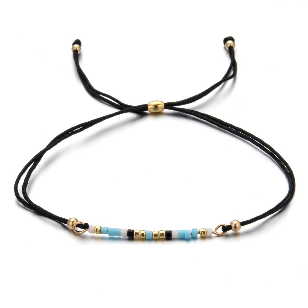 Boho Woman Men Handmade Weave Adjustable Rope Chain Crystal Seed Beads Bracelets Bangle Wristband Fashion Jewelry Drop Shipping