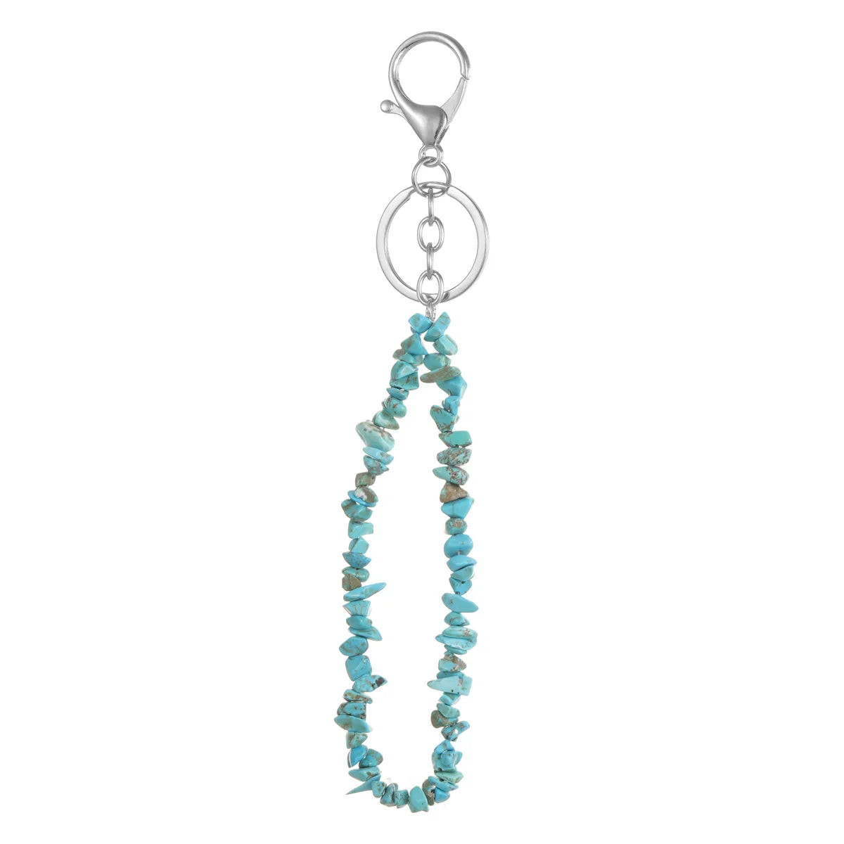 Natural Stone Mobile Phone Chain for Men Women Gravel Amethyst Quartz Stone Keychain Anti-lost Lanyard Bag Charm