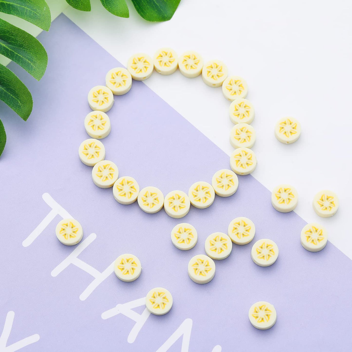 50pcs/lot Cartoon Flowers Evil Eye Polymer Clay Spacer Beads for Women Girls Jewelry Making DIY Bracelet Necklace Accessories