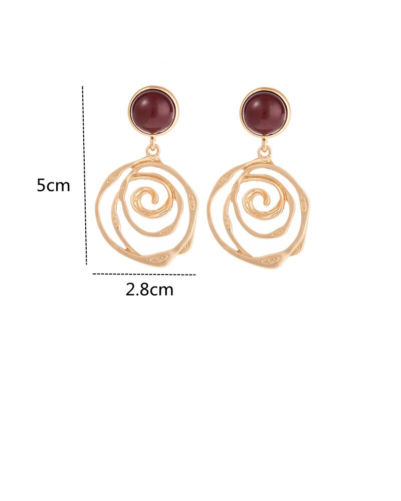 2023 New Resin Hollow Flower Pendant Earrings Vintage Chandelier Hanging Earrings for Women Jwellery