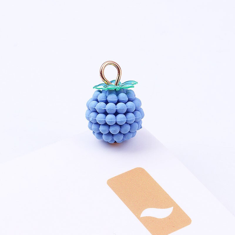 20pcs/lot 13mm Charms Creative Raspberry Pendant Alloy Three-dimensional Cute Bead Hanging Ball Diy Jewelry Accessory Pendant