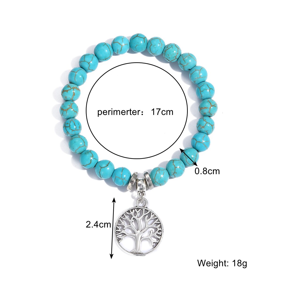 Retro Boho Natural Stone Beads Lucky Bracelets New Owl Cross Life Tree Charms Pendiantes Pryer Bracelet & Bangle for Women