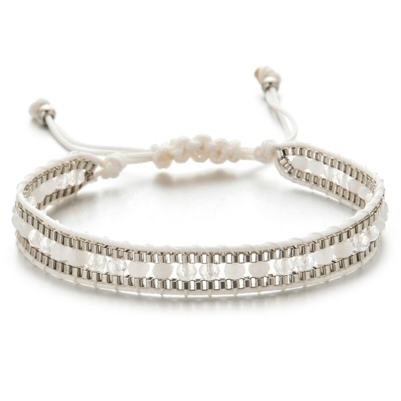Bohemia Weave Bracelets for Women Adjustable Rope Chain Crystal Charms Braided Yoga Bracelet Bangle Jewelry Gift Wholesale