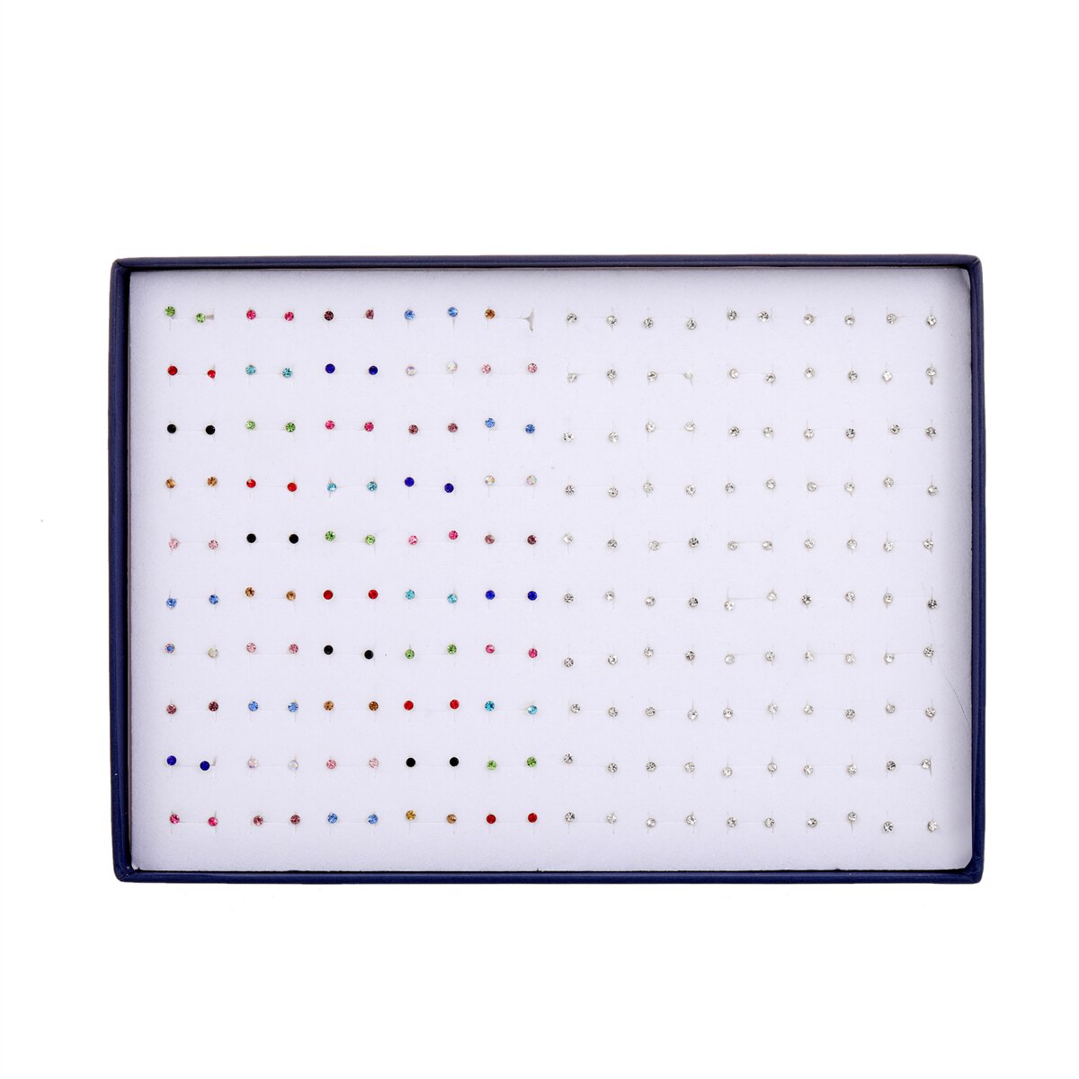 100 Pairs Women Acrylic Crystal Small Stud Earrings Sets Girl Child Heart Star Animal Moon Crown Earring Jewelry with Gift Box