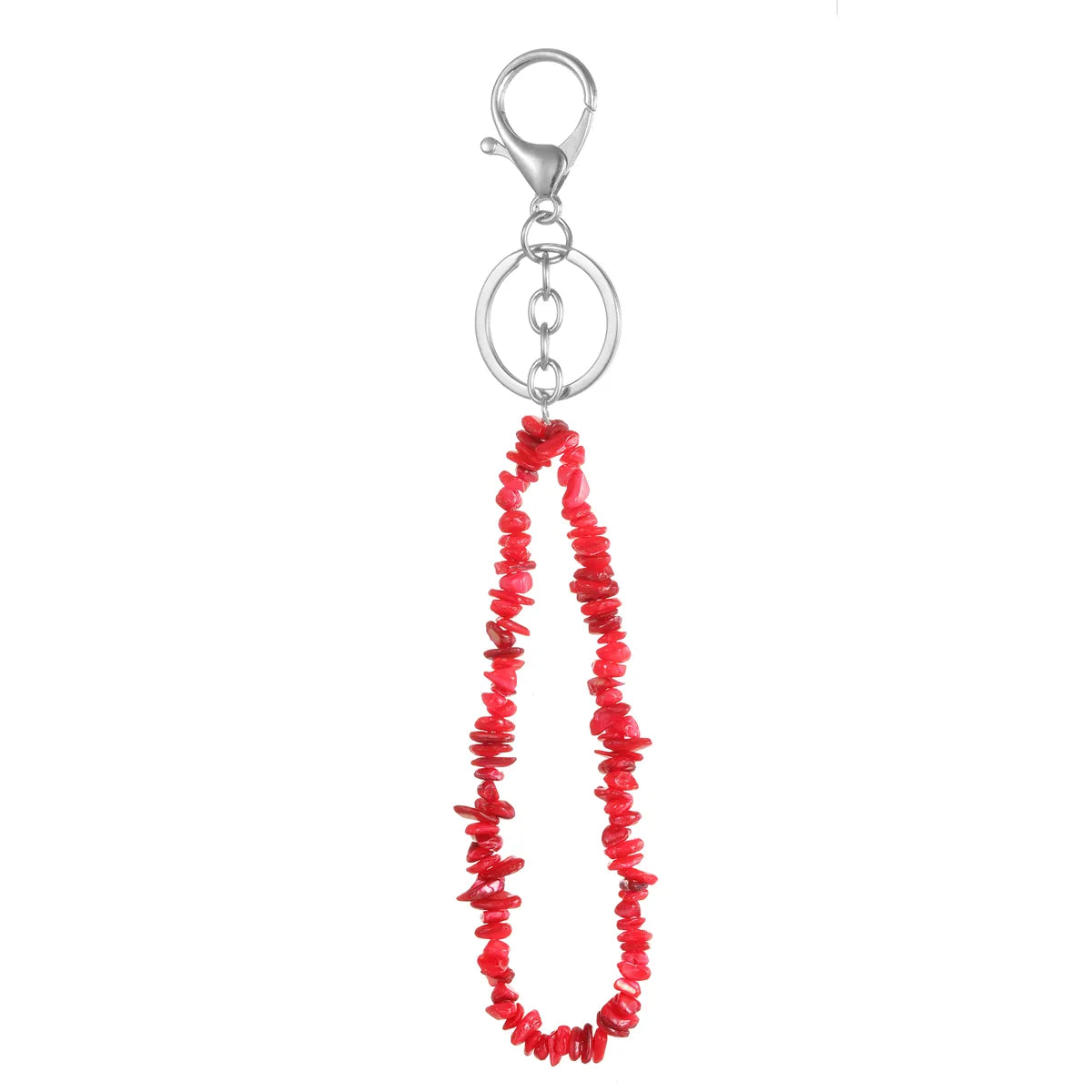 Natural Stone Mobile Phone Chain for Men Women Gravel Amethyst Quartz Stone Keychain Anti-lost Lanyard Bag Charm