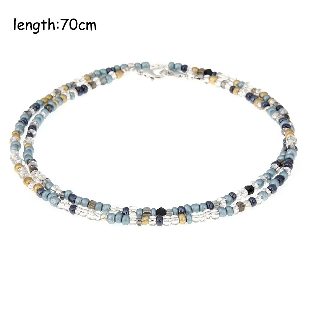 Bohemian Women Crystal Seed Bead Eyeglass Eyewears Sunglasses Reading Glasses Chain Necklace chokers Strap Rope for Mask
