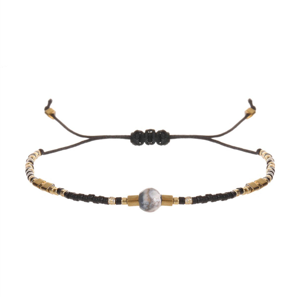 Women Seed Bead Charms Bracelet Adjustable Metal Tiger Eye Chain Anklets Girl Kids Beach Couple Jewelry Gift 1pc