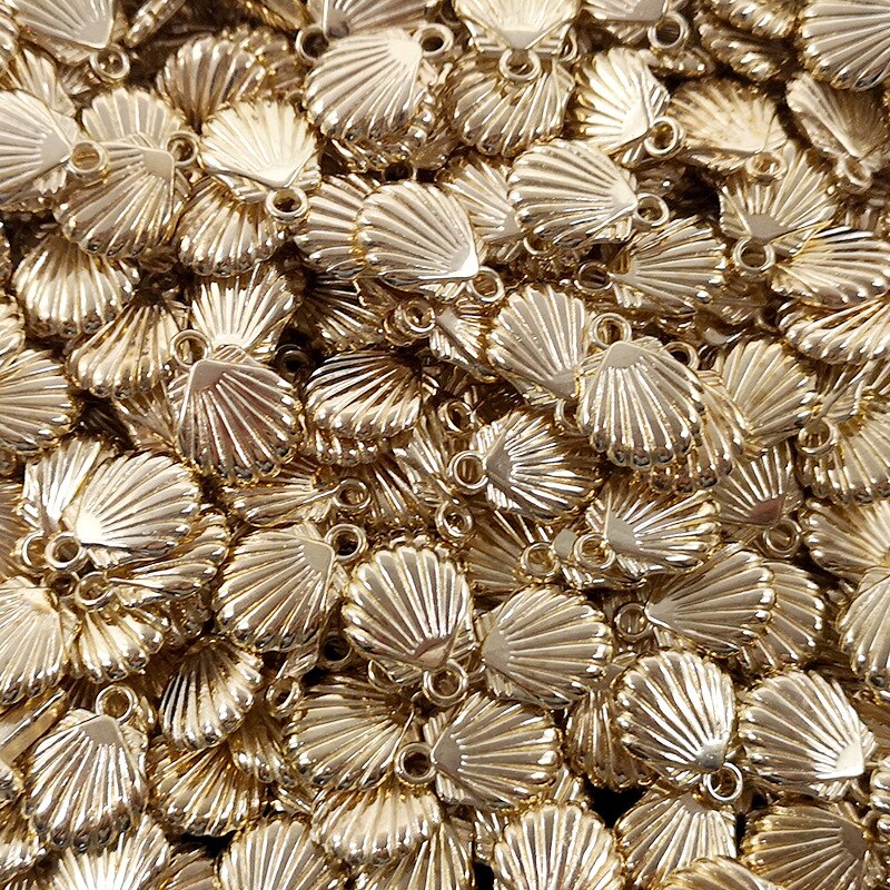 10pcs/lot Plated Gold Color Shell Beads Bracelet Connector Shells Beads Charms for Necklace Jewelry Making DIY Jewelry