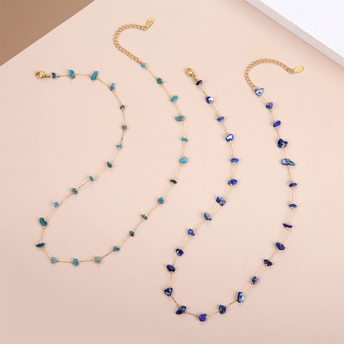 Minimalist Fashion Evil Eye Beads Necklace for Women Girls Flower Stars Stainless Steel Chain Necklace Jewelry