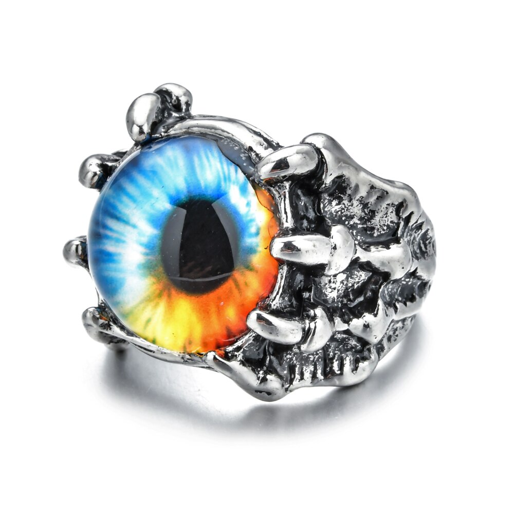 Vintage Midi Finger Dragon Claw Rings for Women Men Evil Eye Silver Color Punk Open Adjustable Knuckle Ring Party Jewelry Gift