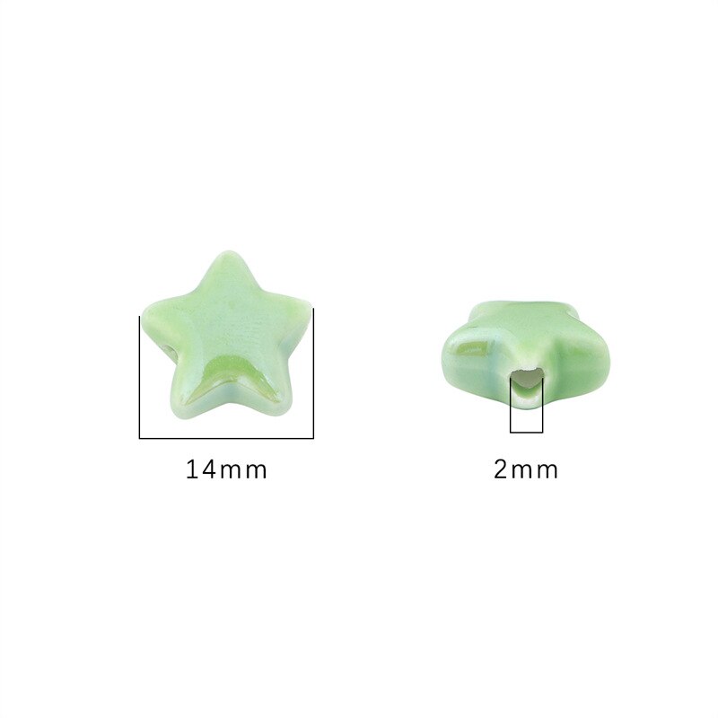 10Pcs/lot Ceramic Pentagram Beads for Jewelry Making Bracelets DIY Accessories Wholesale Bracelet Anklet Necklace Pendant