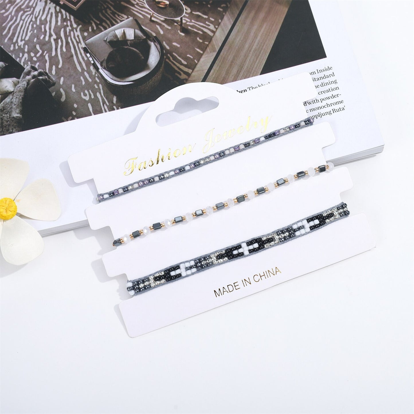 3pcs String Bracelets for Teen Girls Wave Boho Bracelets Surfer Bracelets for Women Adjustable Summer Beach Bracelets Anklets