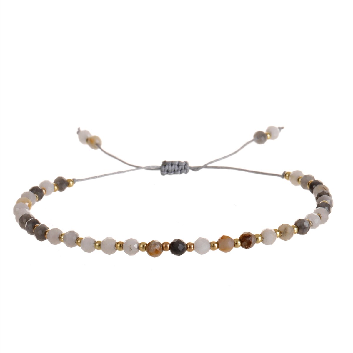 3mm Natural Stone Faceted Crystal Beads Bracelet for Women Men Crystal Quartzs Surf Anklets Jewelry Elastic Bangle Bracelets