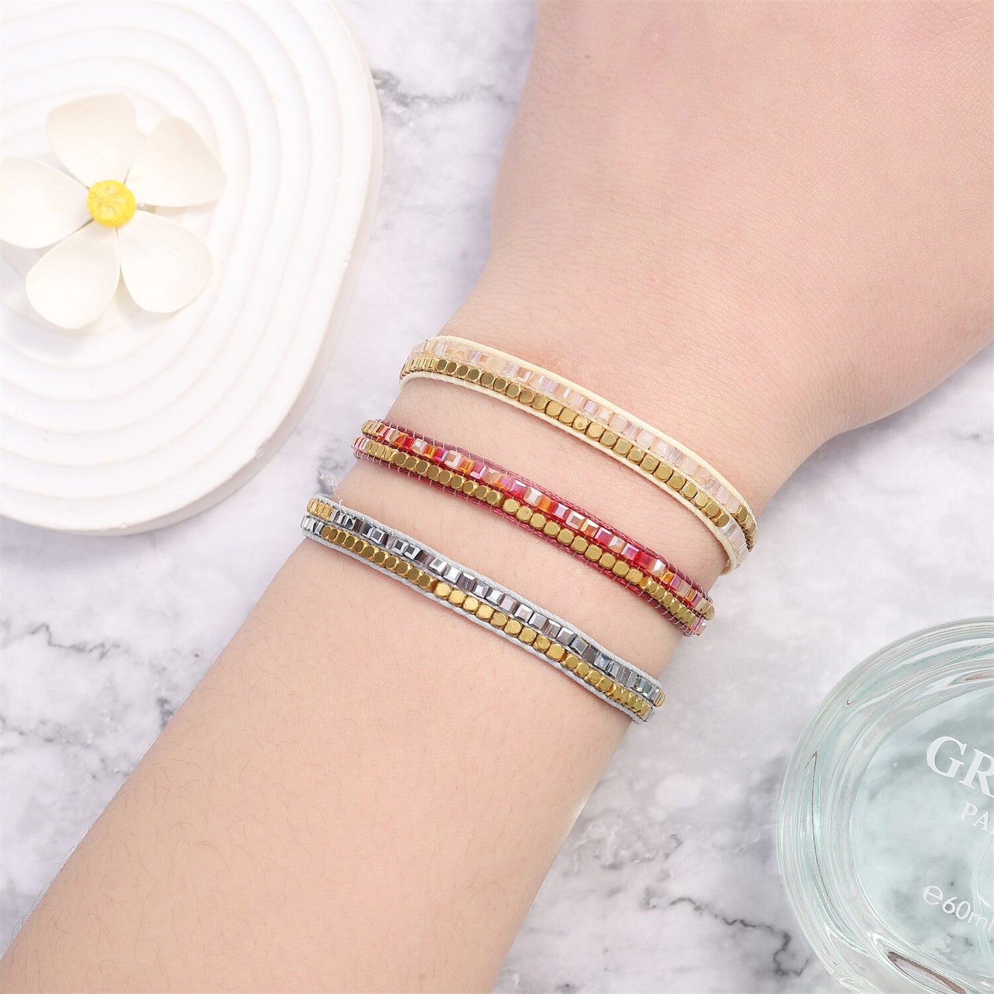 Boho 12pcs/lot Seed Beads Braided Bracelets for Women Adjustable Rope Chain Anklets Beach Handmade Wide Wristband Cuff Jewelry