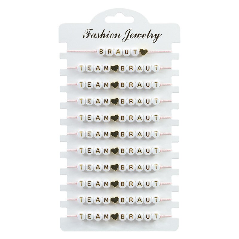 12pcs/set Acrylic Letter Charms Bracelets for Women Handmade Braided Bracelet Bangles Anklets Couples Wedding Party Jewelry