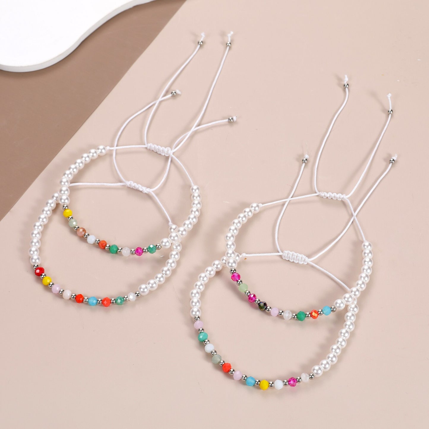 12Pcs Colorful Glass Beads Seashell Handmade Bracelet for Women Men Strand Pearl Bracelets Anklets Jewelry Gifts Wholesale