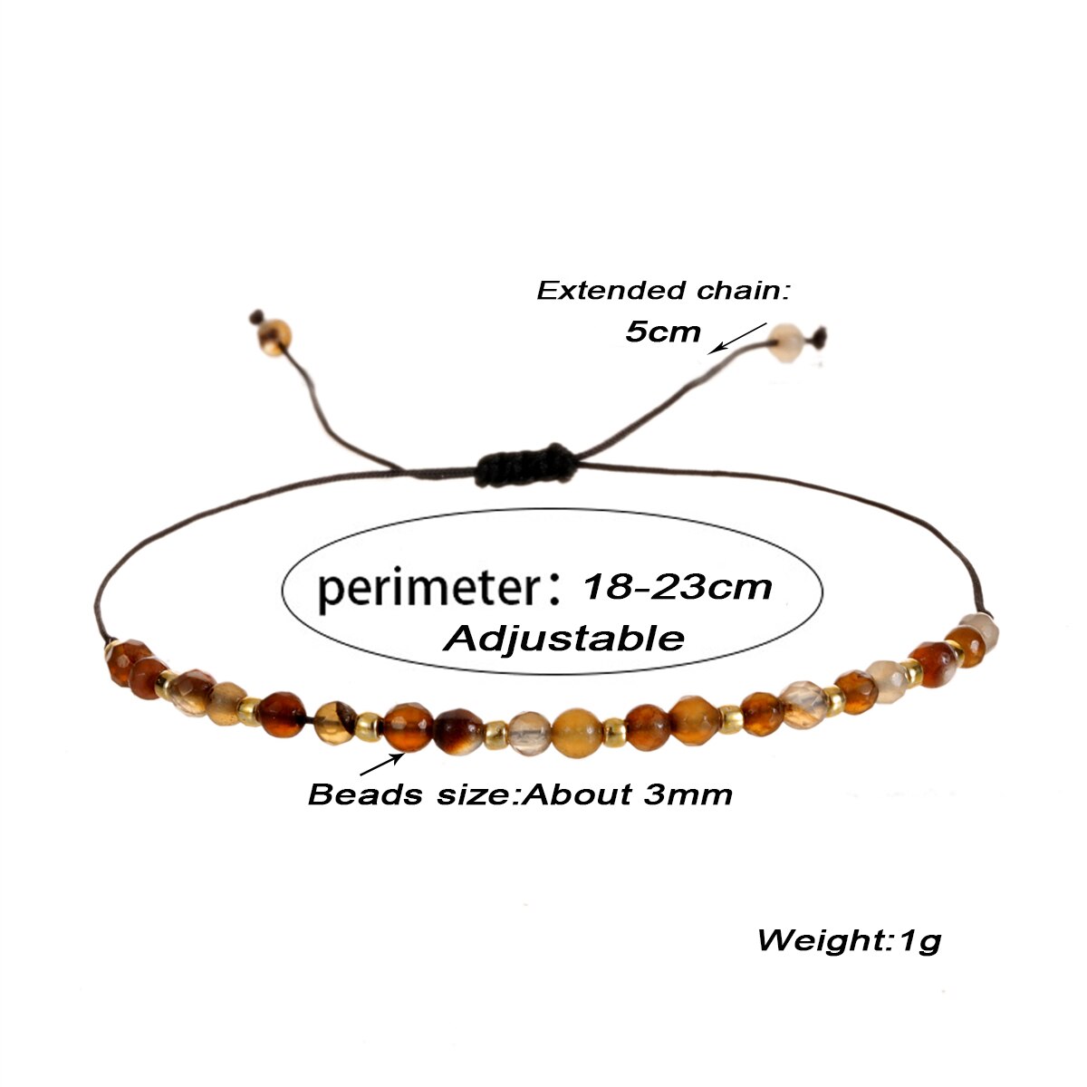 Faceted Crystal Beads Natural Stone Harms Bracelet Women Men Boho Adjustable Hand Braided Chain Healing Yoga Jewelry
