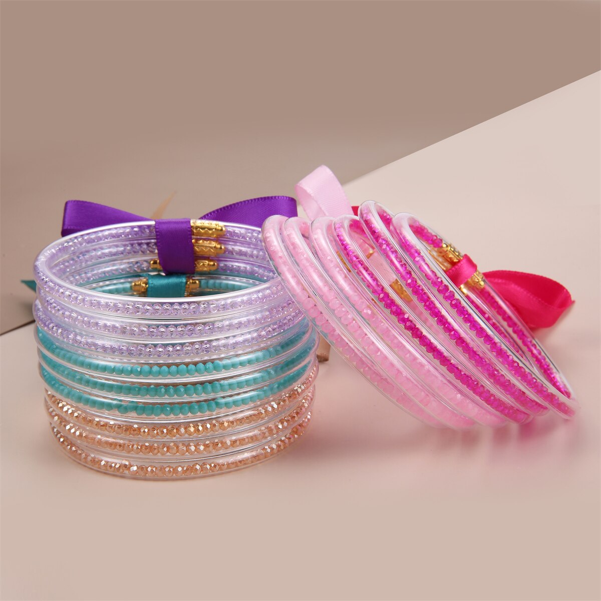 Fashion Glitter Jelly Bangles Bracelets Glitter Filled Jelly Silicone Bracelets for Women Girls Party Jewellery