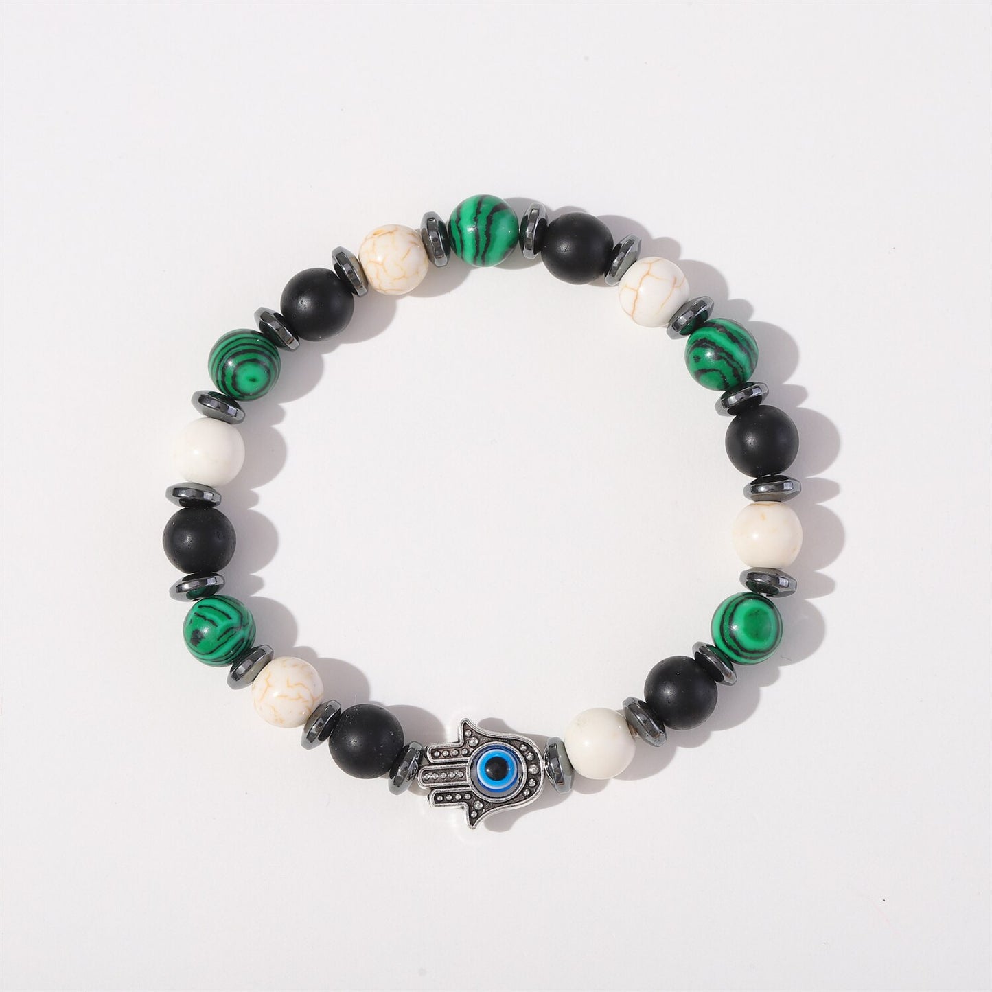 Fashion Turkish Evil Eye Bracelet Murano Glass Turkish Eye Bead Bracelet for Women Men Natural Stone Beads Chain Wrist Jewelry