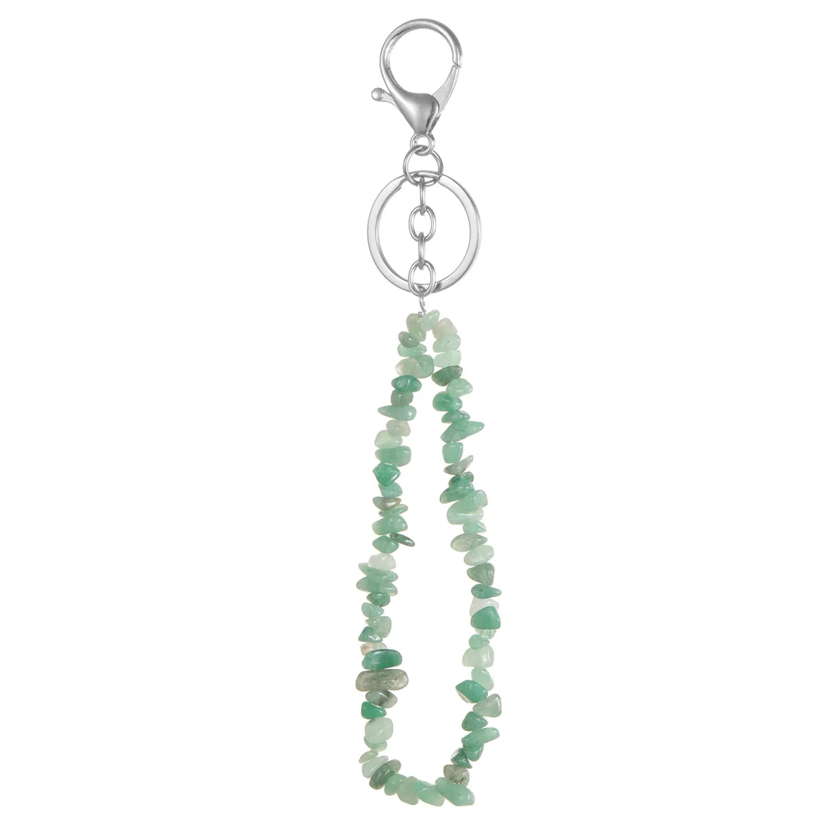 Natural Stone Mobile Phone Chain for Men Women Gravel Amethyst Quartz Stone Keychain Anti-lost Lanyard Bag Charm