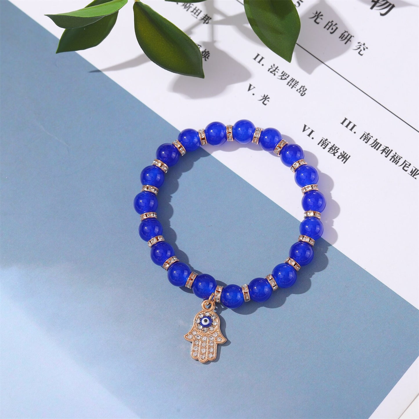 Fashion Turkish Evil Eye Bracelet Murano Glass Turkish Eye Bead Bracelet for Women Men Natural Stone Beads Chain Wrist Jewelry