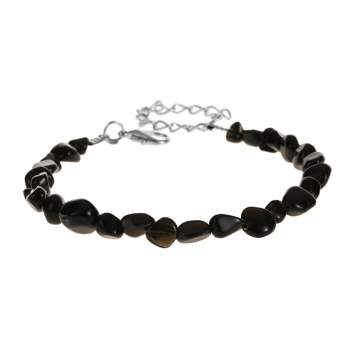 Natural Stone Pebbles Gemstone Stretch Bracelets for Women Man Tumble Polished Align Increase Communication Reiki Bracelets