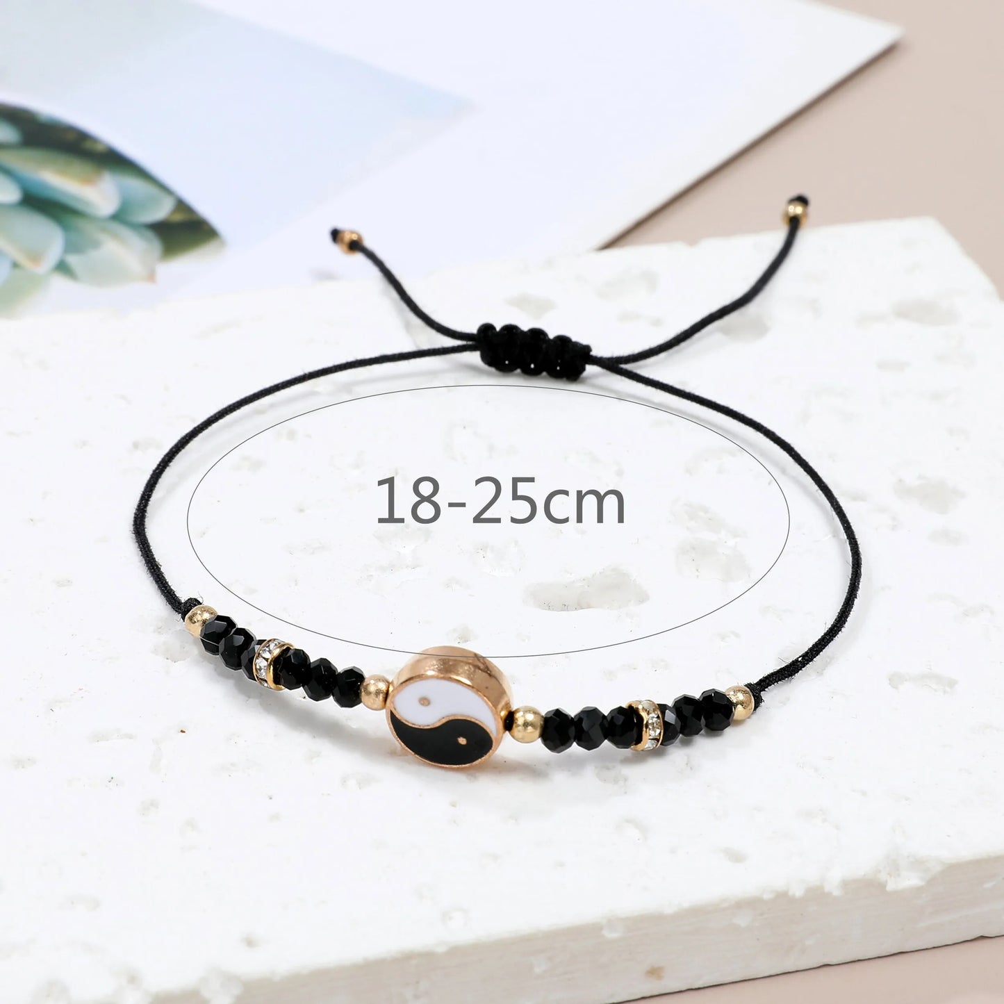 Boho 12pcs Yin and Yang Tai Chi Pendant Braided Adjustable Bracelet Set Adjustable Jewelry Gift for Men and Women