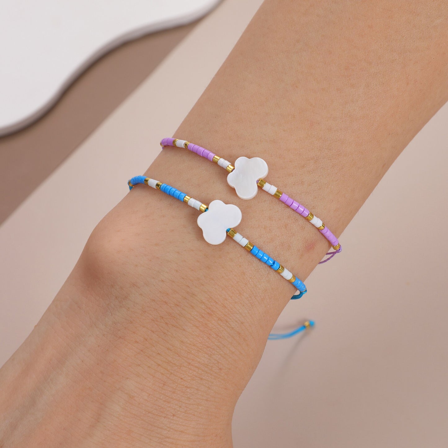 12pcs Handmade Braided Scallop Butterfly Charms Bracelets Anklets for Women Men Rope Chain Bracelet Party Jewelry