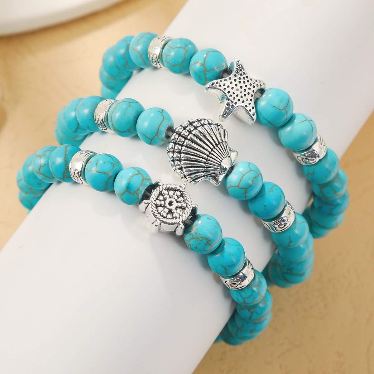 Retro Boho Natural Stone Beads Lucky Bracelets New Owl Cross Life Tree Charms Pendiantes Pryer Bracelet & Bangle for Women