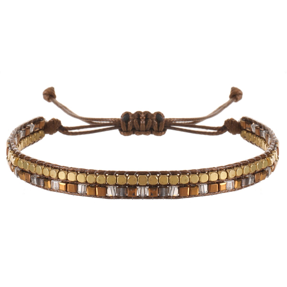 Multilayer Ethnic Glass Beads Adjustable Charm Bracelets Braided Rope Yoga Bracelet for Men Women Wristband Boho Jewelry Gift