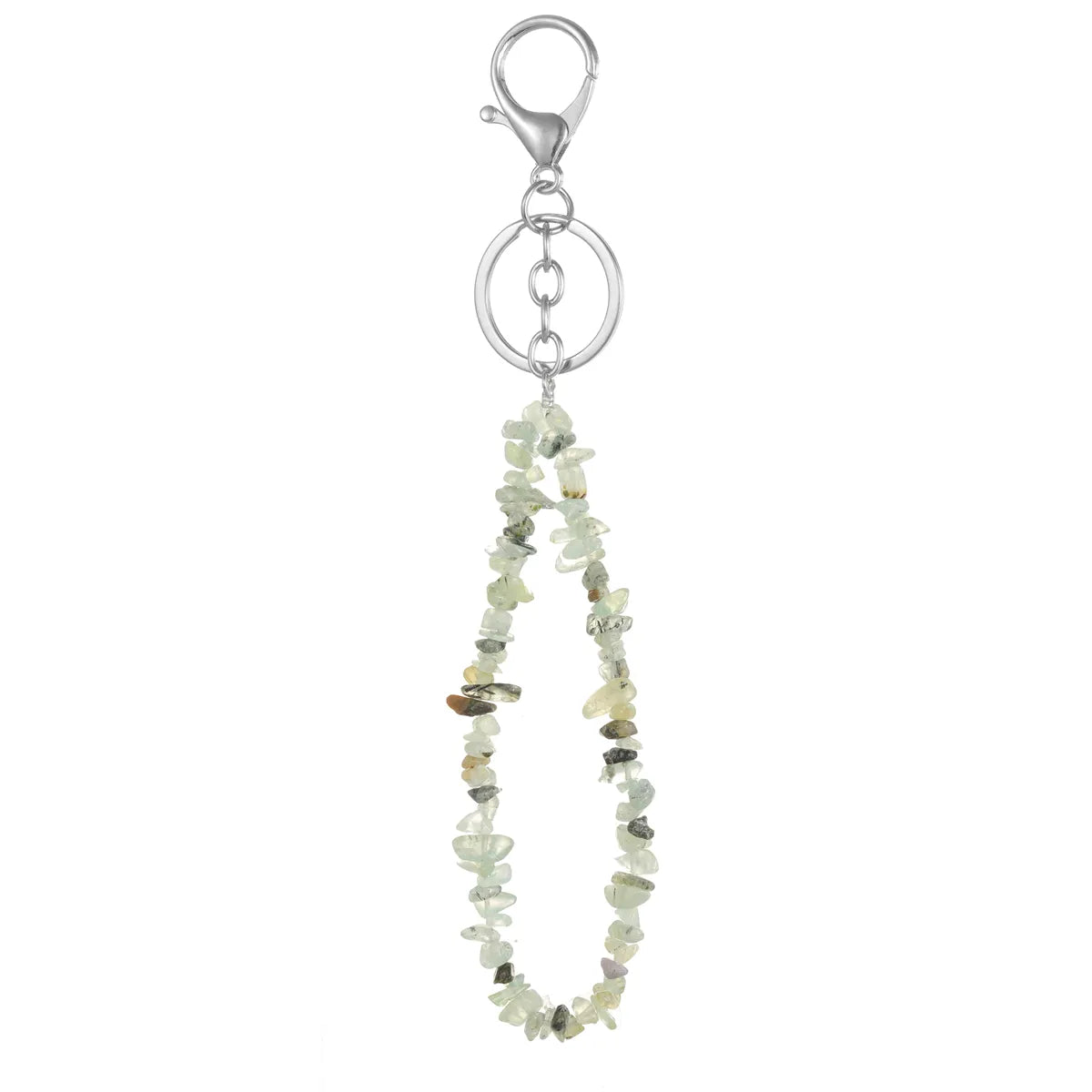 Natural Stone Mobile Phone Chain for Men Women Gravel Amethyst Quartz Stone Keychain Anti-lost Lanyard Bag Charm