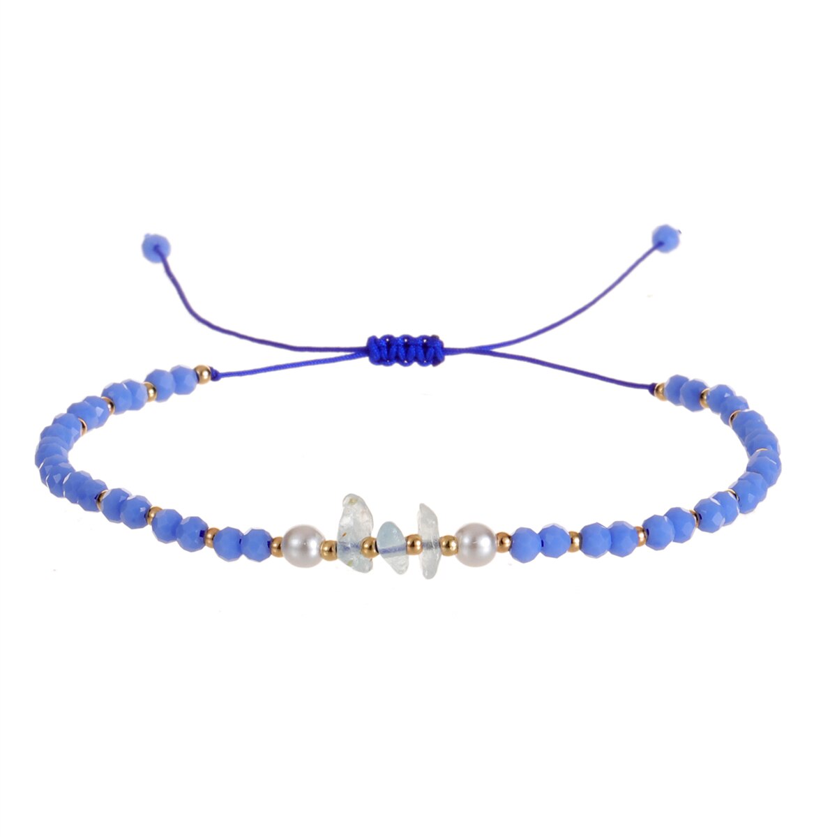 Faceted Crystal Bead Natural Stone Pendant Bracelet Adjustable Hand Woven Bracelet for Women Men Suitable Gifts Party Jewelry