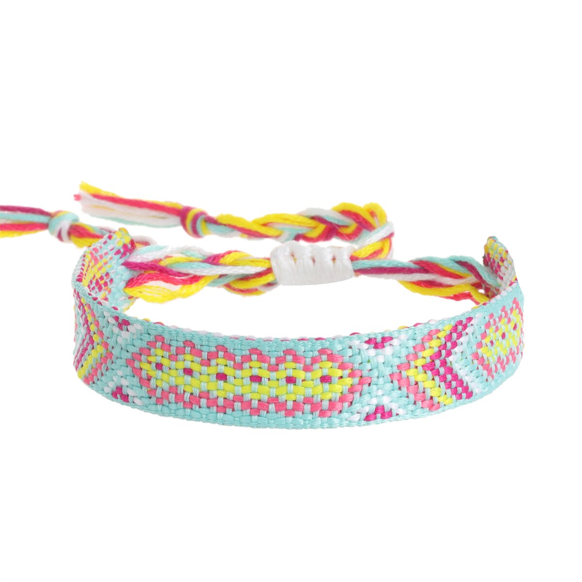 Wide Woven Bracelet Bulk for Women, Kids & Girls - Nepal Style Friendship Bracelets Handmade Braided Rope Wrist String Chain